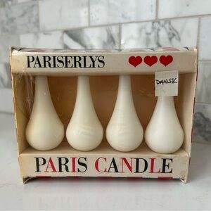 Vintage Dansk MCM Paris Candles Pariserlys Danish Modern Set of 4 White Unused